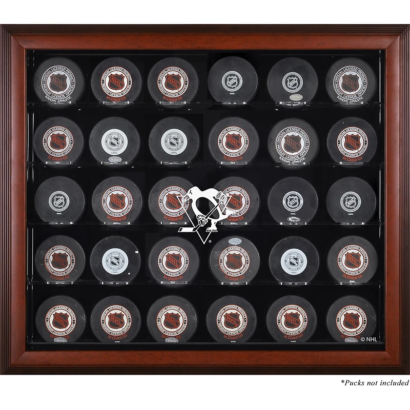 Pittsburgh Penguins 30-Puck Mahogany Display Case