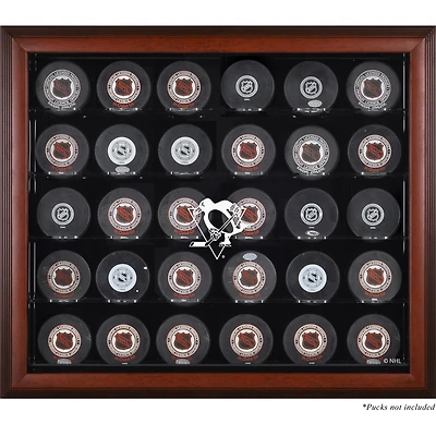 Pittsburgh Penguins 30-Puck Mahogany Display Case