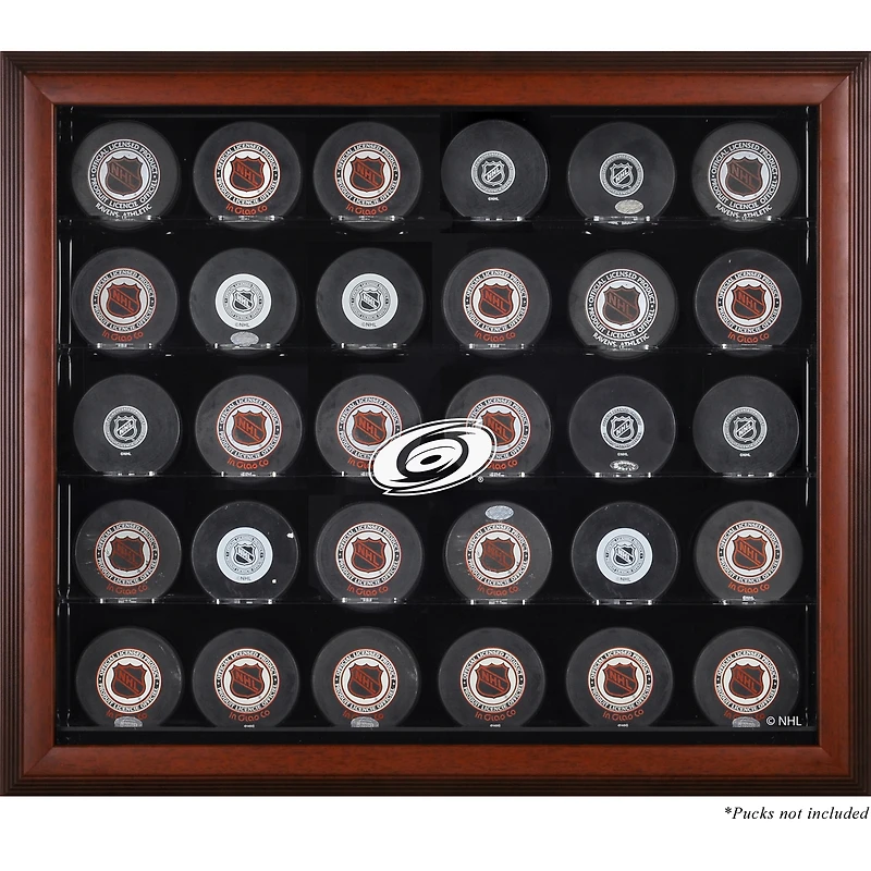 Carolina Hurricanes 30-Puck Mahogany Display Case