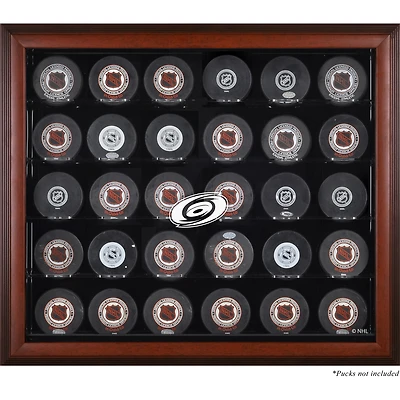 Carolina Hurricanes 30-Puck Mahogany Display Case