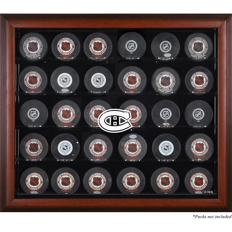 Montreal Canadiens 30-Puck Mahogany Display Case