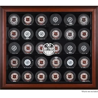 Edmonton Oilers 30-Puck Mahogany Display Case