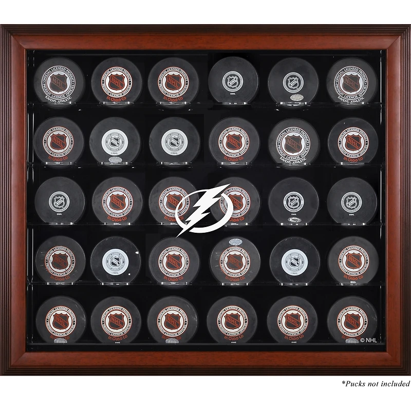 Tampa Bay Lightning 30-Puck Mahogany Display Case