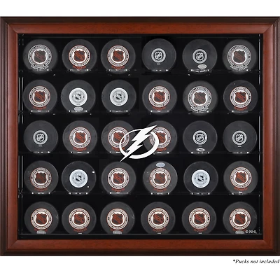 Tampa Bay Lightning 30-Puck Mahogany Display Case