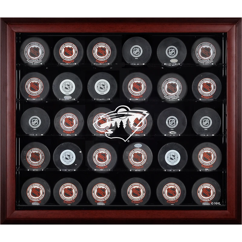 Minnesota Wild 30-Puck Mahogany Display Case