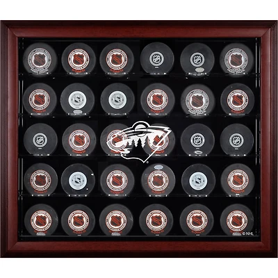 Minnesota Wild 30-Puck Mahogany Display Case