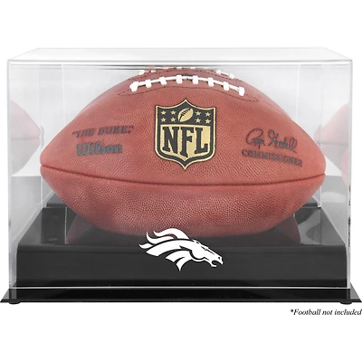 Denver Broncos Black Base Football Logo Display Case with Mirror Back