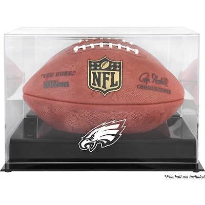 Philadelphia Eagles Black Base Football Logo Display Case with Mirror Back