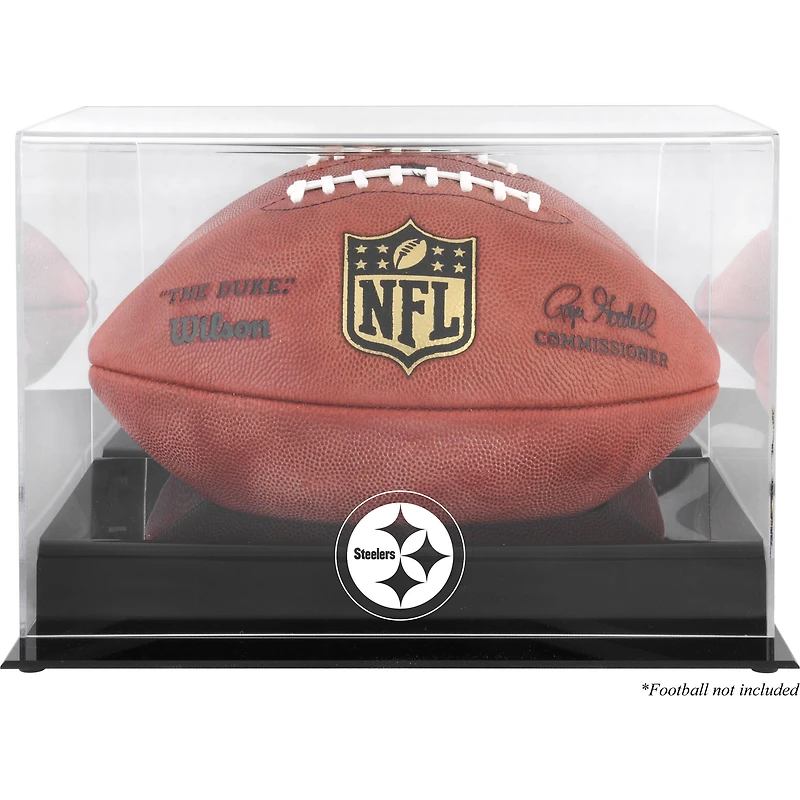 Pittsburgh Steelers Black Base Football Logo Display Case with Mirror Back