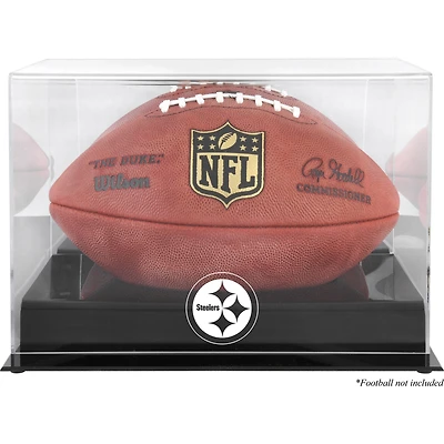 Pittsburgh Steelers Black Base Football Logo Display Case with Mirror Back