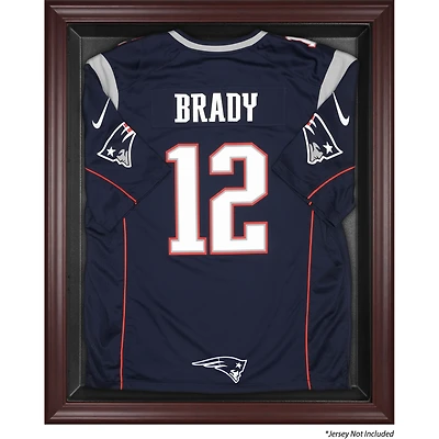 New England Patriots Mahogany Framed Jersey Logo Display Case