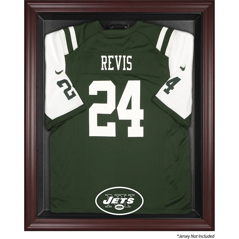 New York Jets Throwback Logo 1998 - 2018 Mahogany Frame Jersey Display Case