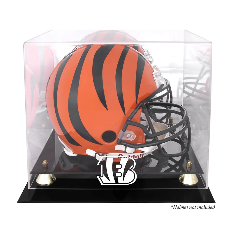 Cincinnati Bengals Golden Classic Helmet Display Case with Mirrored Back