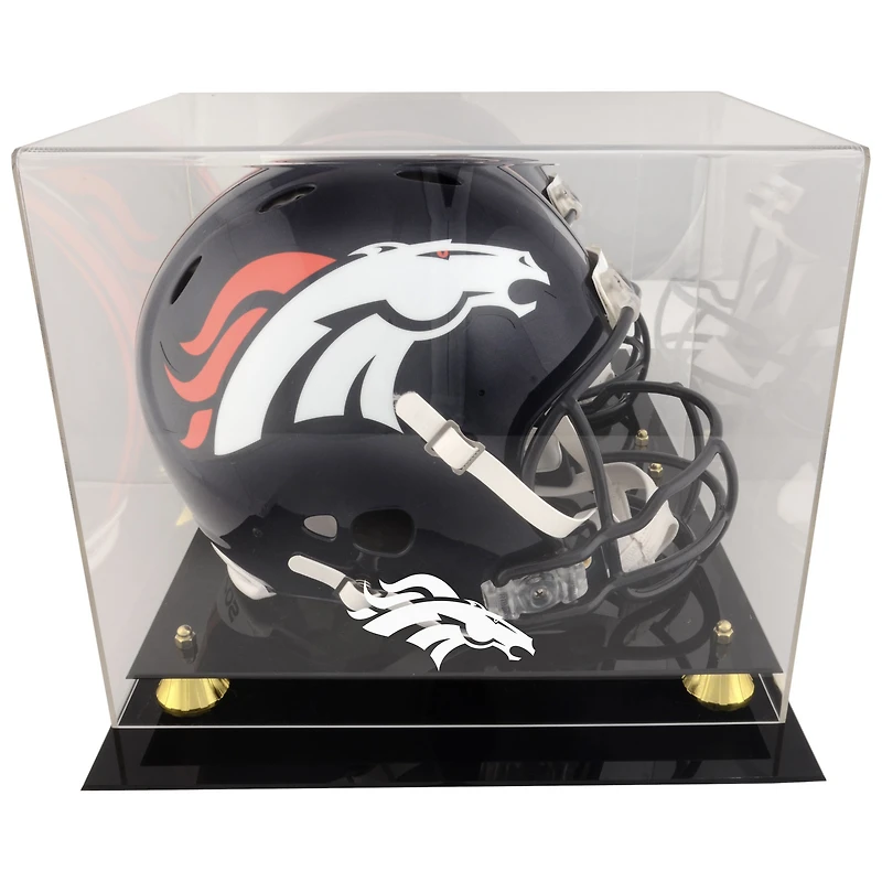 Denver Broncos Golden Classic Helmet Display Case with Mirrored Back