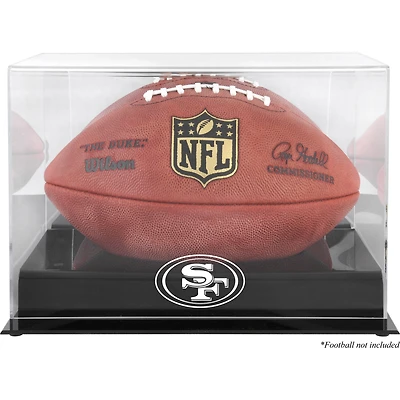 San Francisco 49ers Black Base Football Logo Display Case with Mirror Back