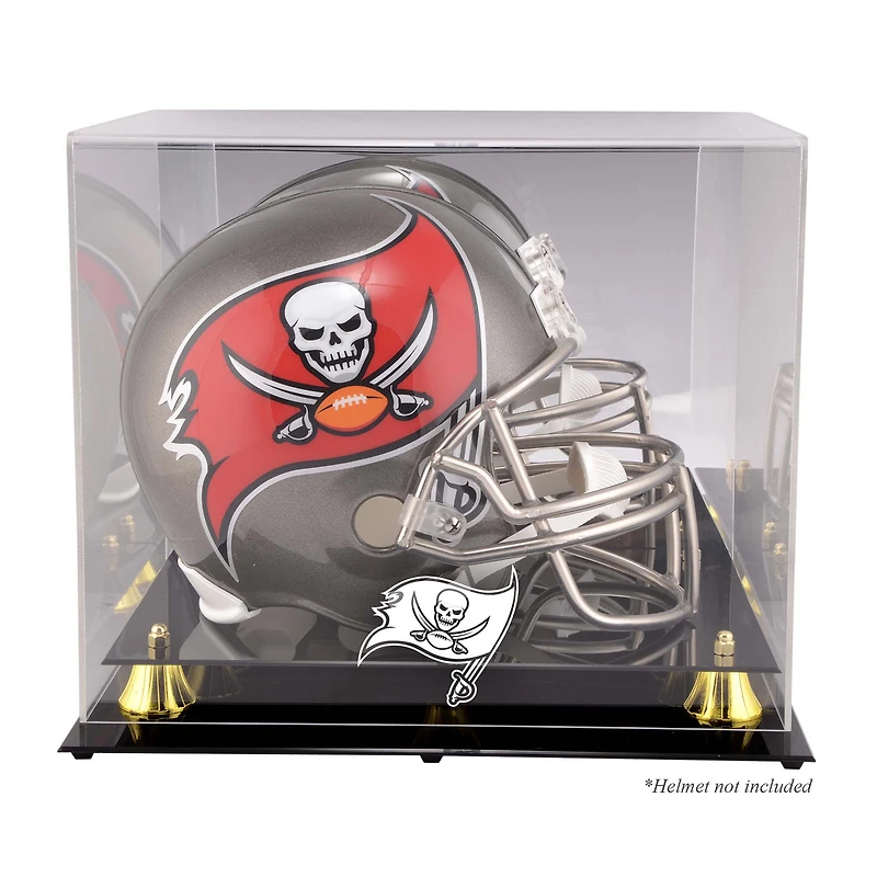 Tampa Bay Buccaneers Golden Classic Helmet Display Case with Mirrored Back