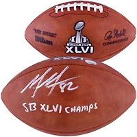Mario Manningham New York Giants Super Bowl XLVI Autographed Pro Football with SB XLVI Champ Inscription