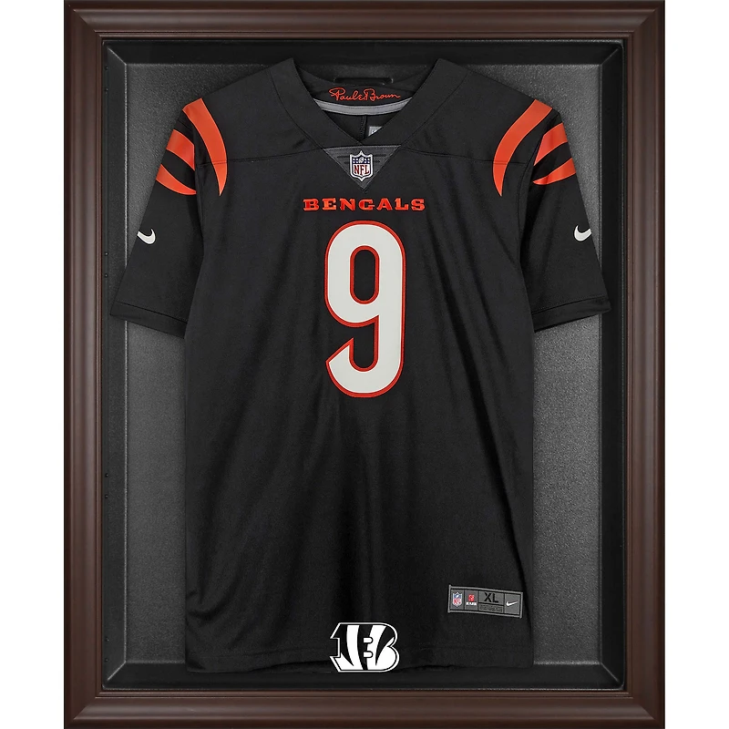 Cincinnati Bengals Brown Framed Logo Jersey Display Case