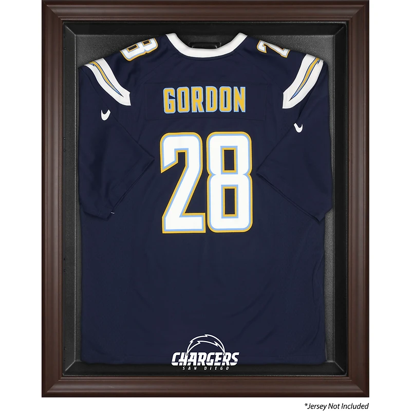 San Diego Chargers Brown Framed Logo Jersey Display Case