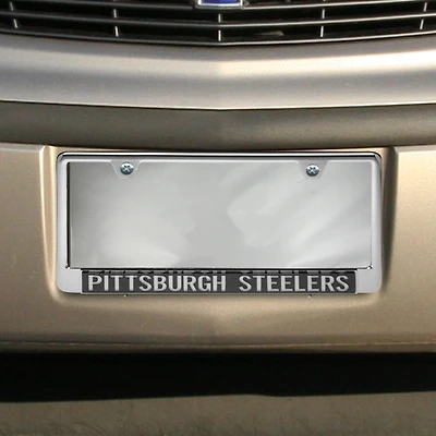 Pittsburgh Steelers Glitter License Plate Frame - Black