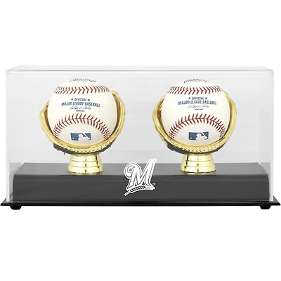 Milwaukee Brewers Gold Glove Double Baseball Logo Display Case