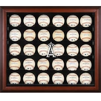 Los Angeles Angels Logo Mahogany Framed 30-Ball Display Case