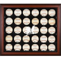 Milwaukee Brewers Logo Mahogany Framed 30-Ball Display Case