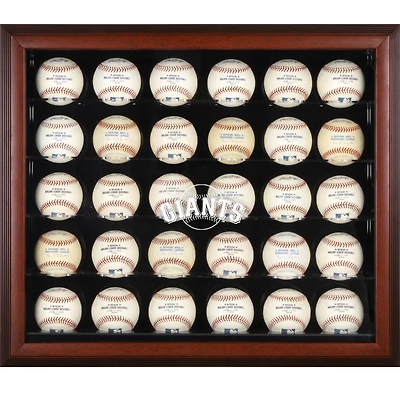 San Francisco Giants Logo Mahogany Framed 30-Ball Display Case
