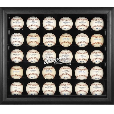 Atlanta Braves Logo Black Framed 30-Ball Display Case