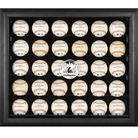 New York Mets Logo Black Framed 30-Ball Display Case