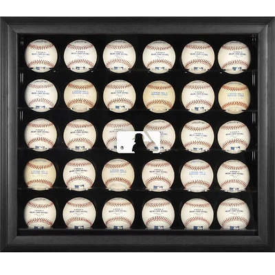 MLB Logo Black Framed 30-Ball Display Case