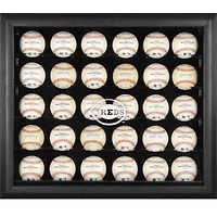 Cincinnati Reds Logo Black Framed 30-Ball Display Case