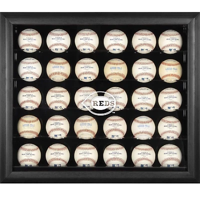 Cincinnati Reds Logo Black Framed 30-Ball Display Case