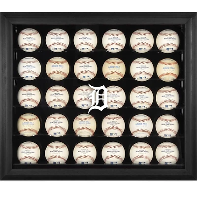 Detroit Tigers Logo Black Framed 30-Ball Display Case