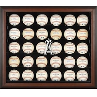 Los Angeles Angels Logo Brown Framed 30-Ball Display Case
