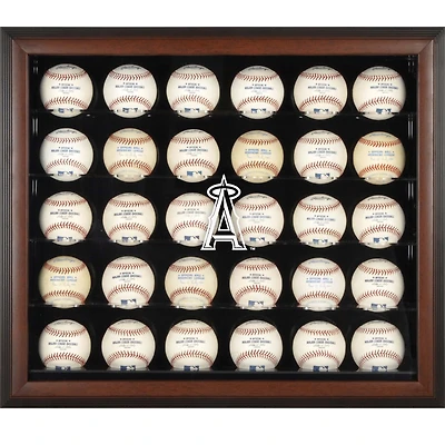 Los Angeles Angels Logo Brown Framed 30-Ball Display Case