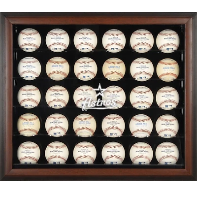 Houston Astros Logo Brown Framed 30-Ball Display Case