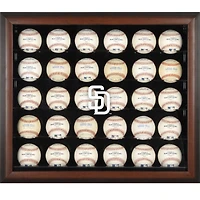 San Diego Padres Logo Brown Framed 30-Ball Display Case