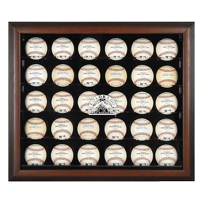 Colorado Rockies Logo Brown Framed 30-Ball Display Case