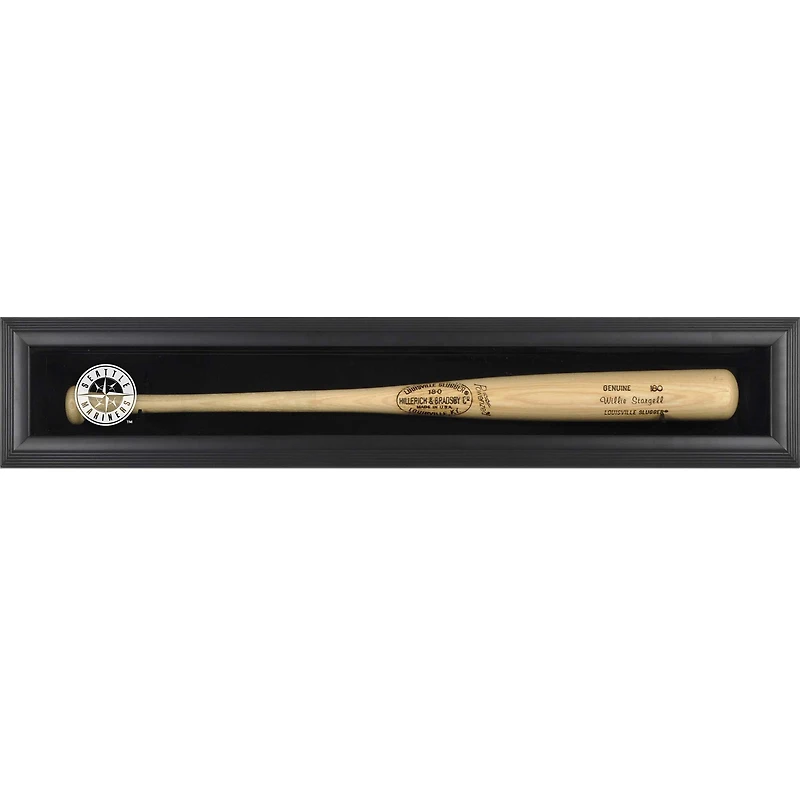 Seattle Mariners Logo Black Framed Wall-Mounted Single Bat Display Case