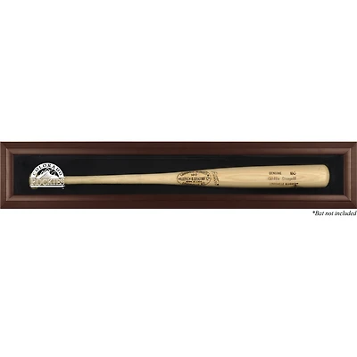 Colorado Rockies Logo Brown Framed Wall-Mounted Single Bat Display Case
