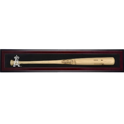 Los Angeles Angels of Anaheim Logo Mahogany Framed Wall-Mounted Single Bat Display Case