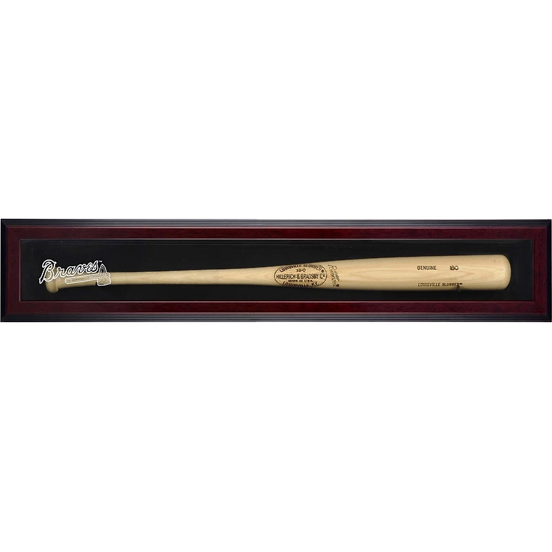 Atlanta Braves Logo Mahogany Framed Wall-Mounted Single Bat Display Case