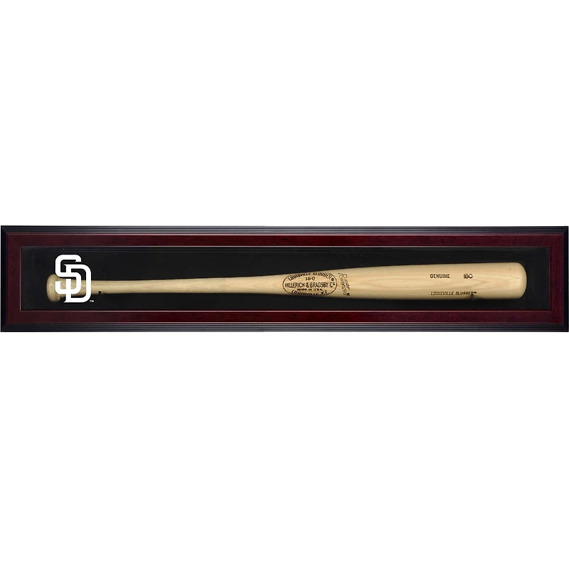 San Diego Padres Logo Mahogany Framed Wall-Mounted Single Bat Display Case