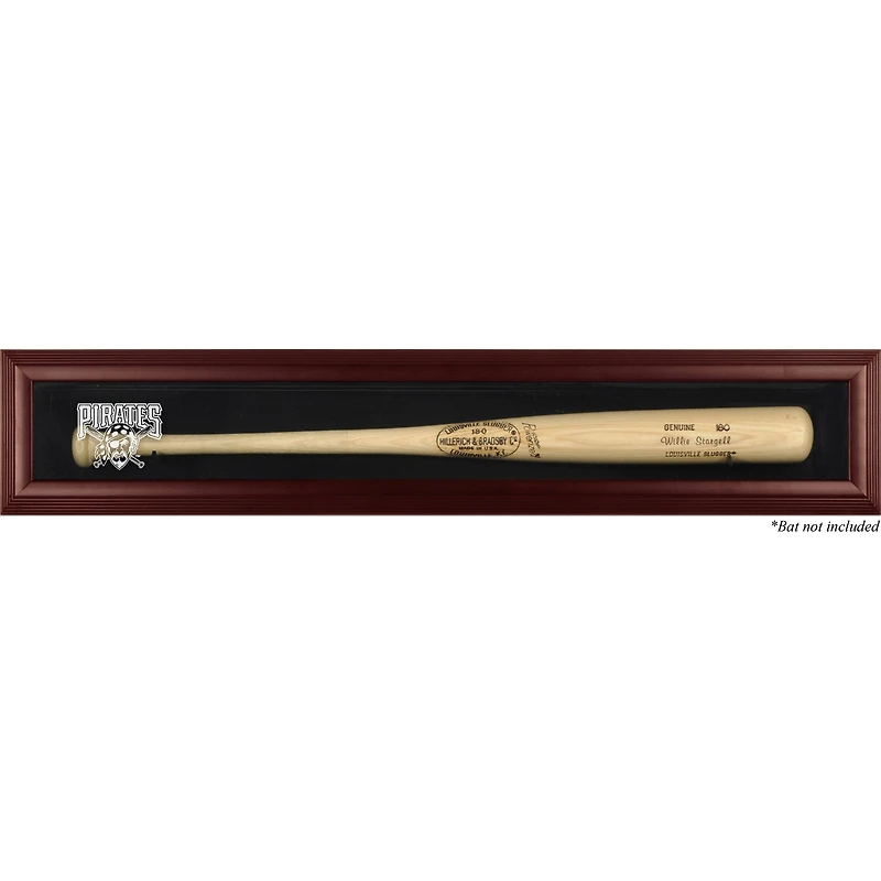 Pittsburgh Pirates Logo Mahogany Framed Wall-Mounted Single Bat Display Case