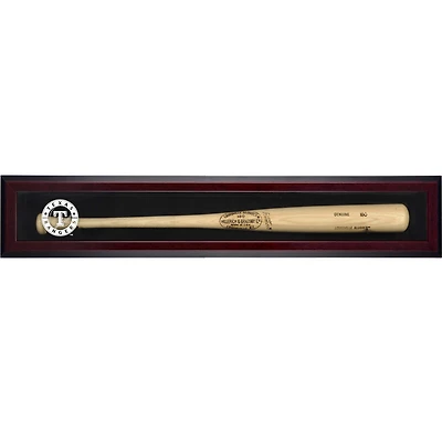 Texas Rangers Logo Mahogany Framed Wall-Mounted Single Bat Display Case