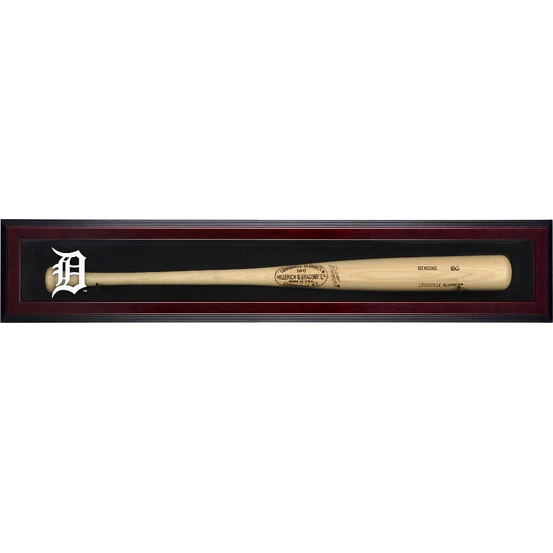 Detroit Tigers Logo Mahogany Framed Wall-Mounted Single Bat Display Case