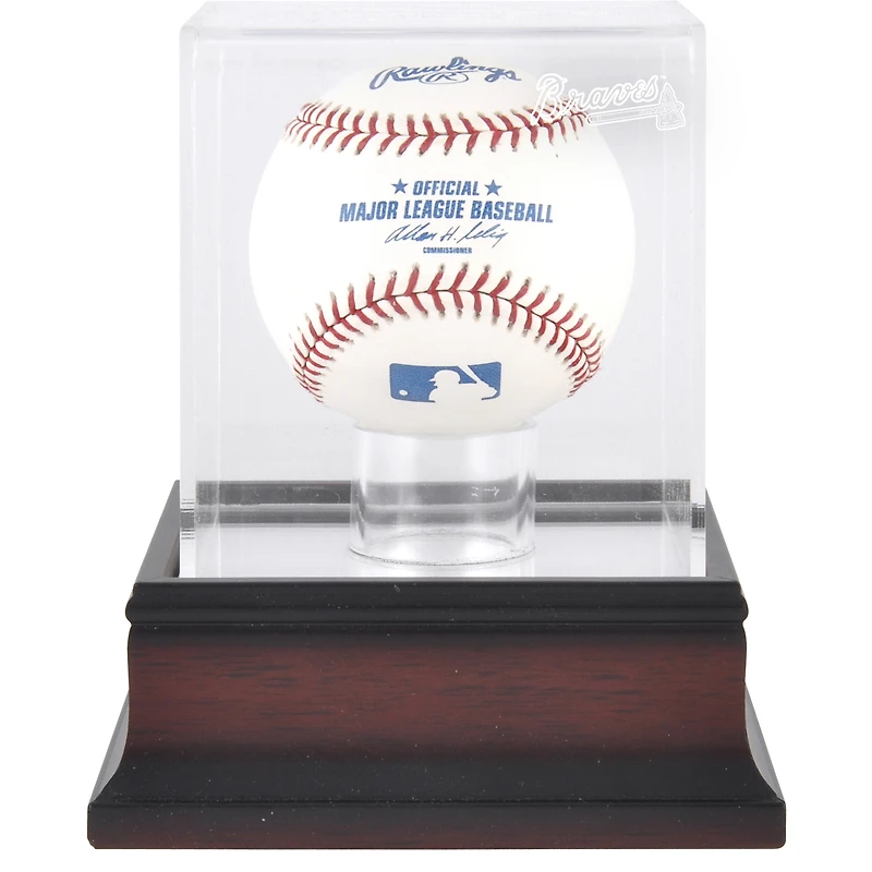 Atlanta Braves Mahogany Baseball Logo Display Case