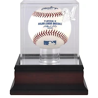 Milwaukee Brewers Mahogany Baseball Logo Display Case