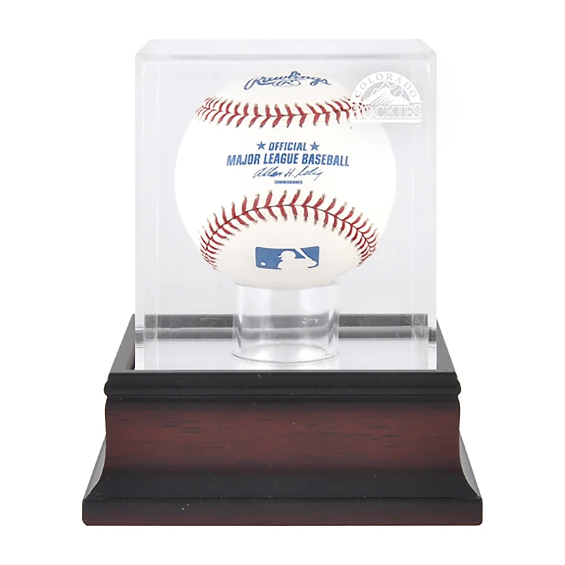 Colorado Rockies Mahogany Baseball Logo Display Case